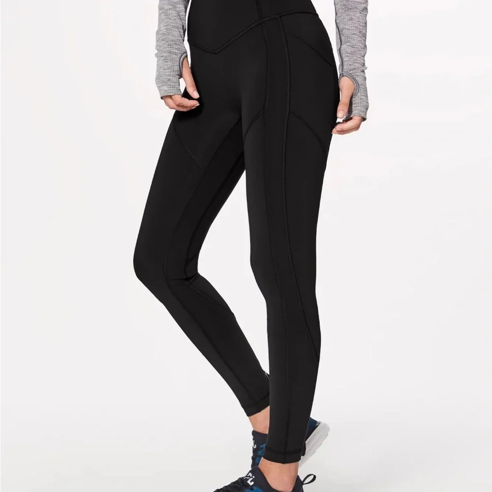 Lululemon Black All The Right Places Full Length Leggings - size 8 - Picture 1 of 6